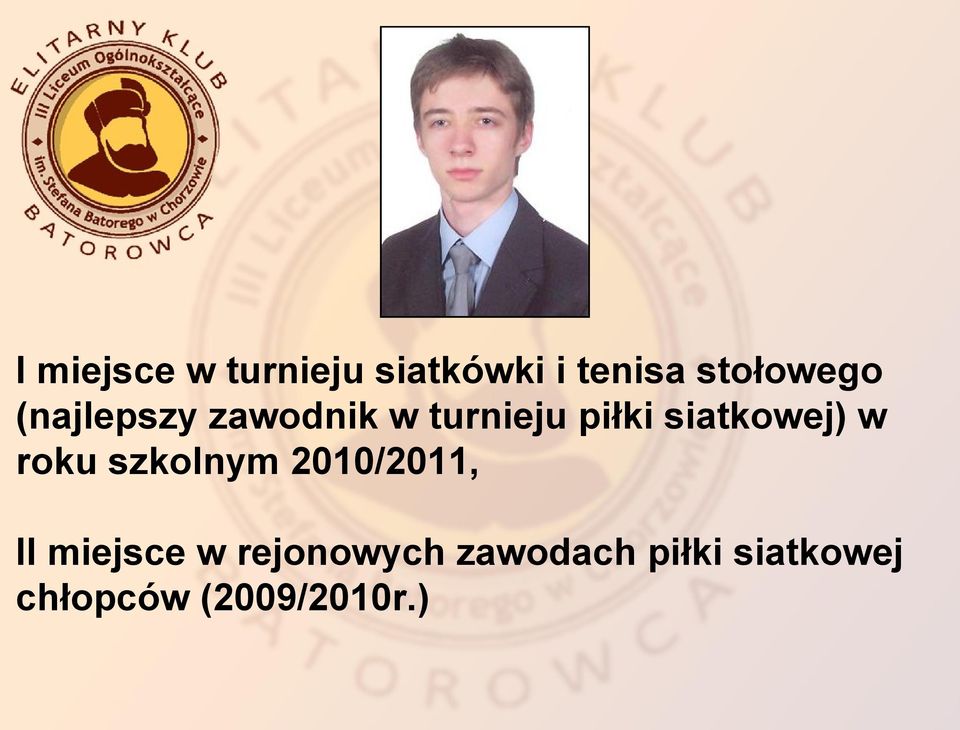 siatkowej) w roku szkolnym 2010/2011, II miejsce