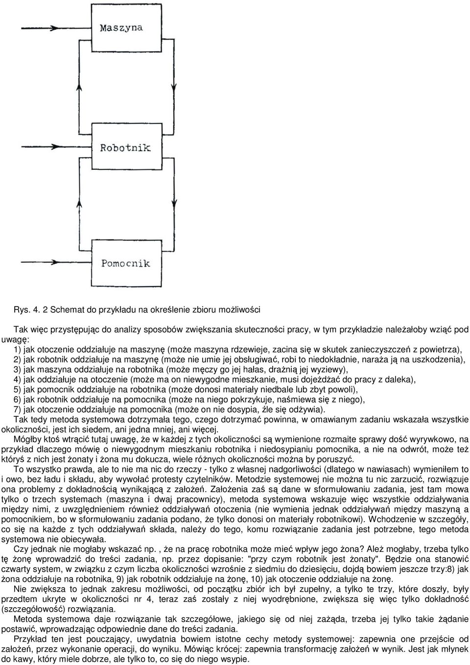 oddziałuje na maszynę (moŝe maszyna rdzewieje, zacina się w skutek zanieczyszczeń z powietrza), 2) jak robotnik oddziałuje na maszynę (moŝe nie umie jej obsługiwać, robi to niedokładnie, naraŝa ją na