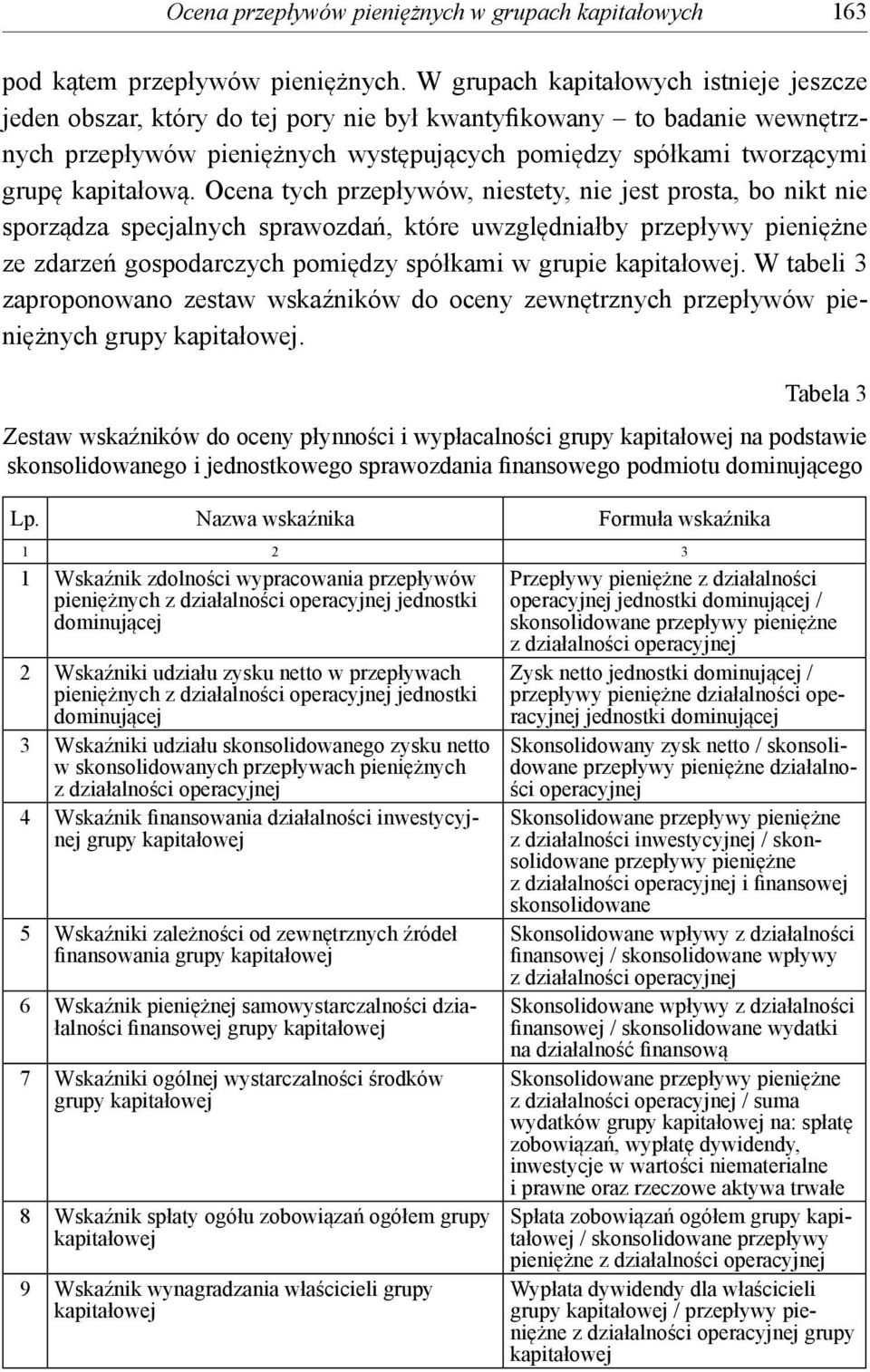 kapitałową. Ocena tych przepływów, niestety, nie jest prosta, bo nikt nie sporządza specjalnych sprawozdań, które uwzględniałby przepływy pieniężne ze zdarzeń gospodarczych pomiędzy spółkami w grupie.