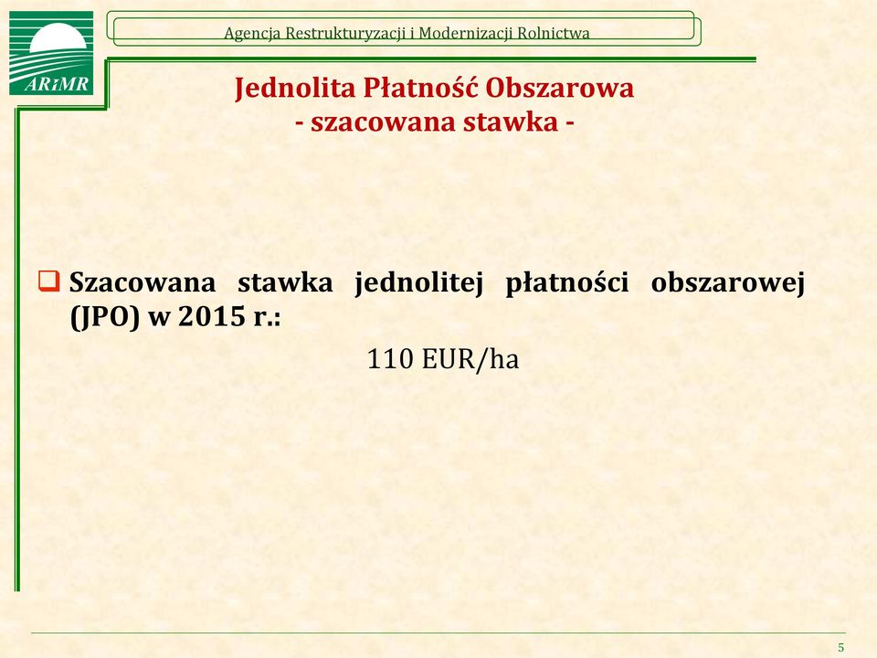 stawka jednolitej płatności