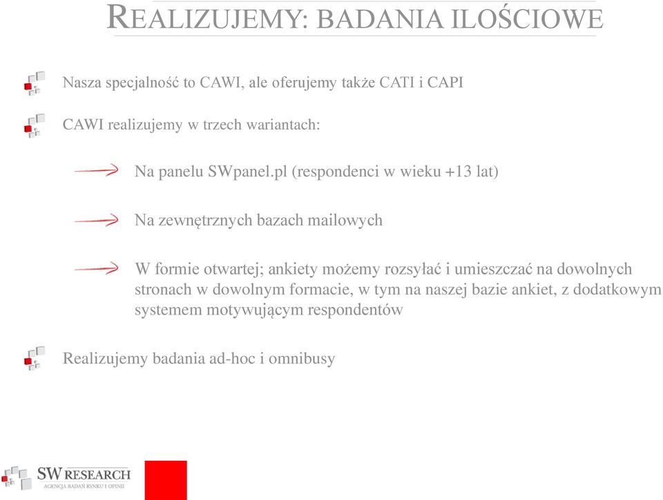 pl (respondenci w wieku +13 lat) Na zewnętrznych bazach mailowych W formie otwartej; ankiety możemy