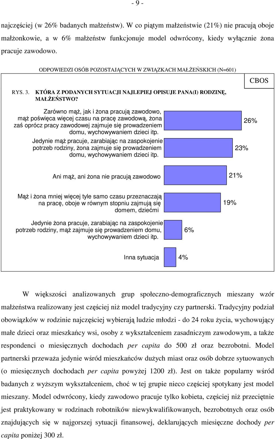 Zarówno mąż, jak i żona pracują zawodowo, mąż poświęca więcej czasu na pracę zawodową, żona zaś oprócz pracy zawodowej zajmuje się prowadzeniem domu, wychowywaniem dzieci itp.