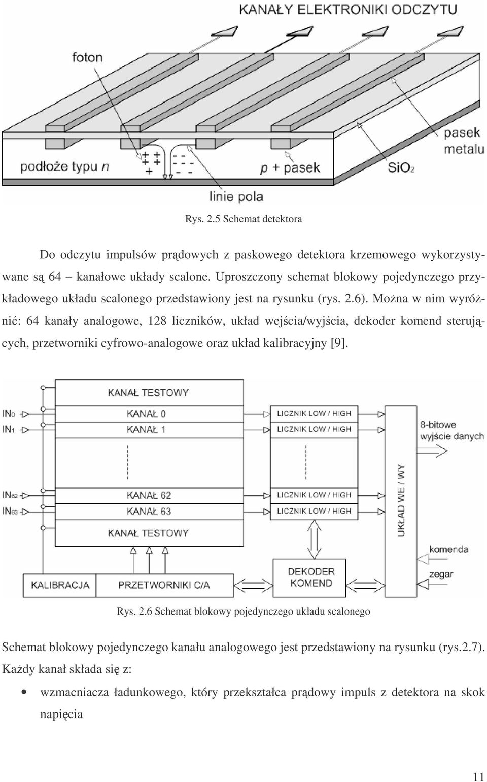 Mona w nim wyróni: 64 kanały analogowe, 128 liczników, układ wejcia/wyjcia, dekoder komend sterujcych, przetworniki cyfrowo-analogowe oraz układ kalibracyjny [9]. Rys.