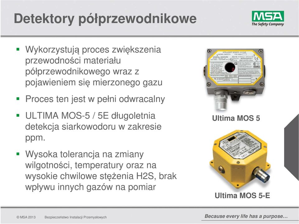 MOS-5 / 5E długoletnia detekcja siarkowodoru w zakresie ppm.