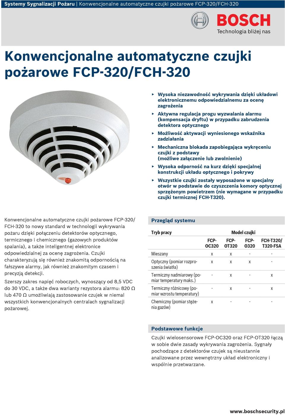 wskaźnika zadziałania Mechaniczna blokada zapobiegająca wykręceniu czujki z podstawy (możliwe załączenie lub zwolnienie) Wysoka odporność na kurz dzięki specjalnej konstrukcji układu optycznego i