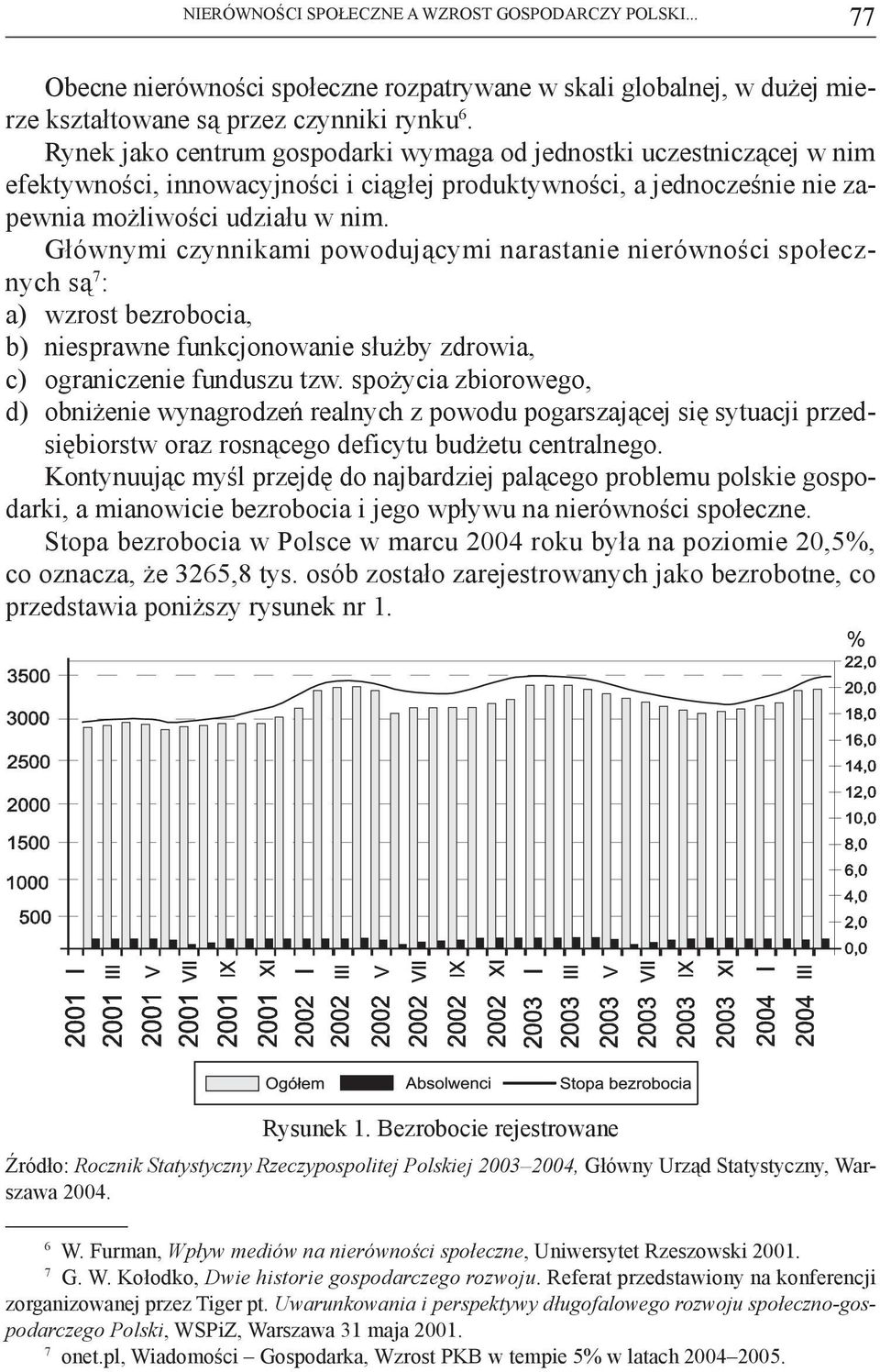 Głównymi czynnikami powodującymi narastanie nierówności społecznych są 7 : a) wzrost bezrobocia, b) niesprawne funkcjonowanie służby zdrowia, c) ograniczenie funduszu tzw.