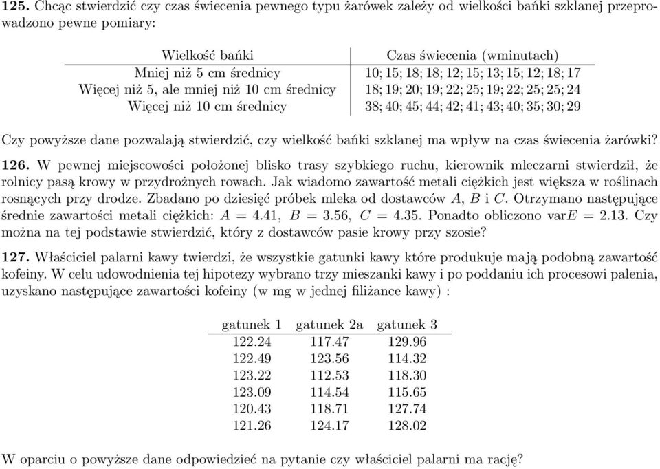 pozwalają stwierdzić, czy wielkość bańki szklanej ma wpływ na czas świecenia żarówki?