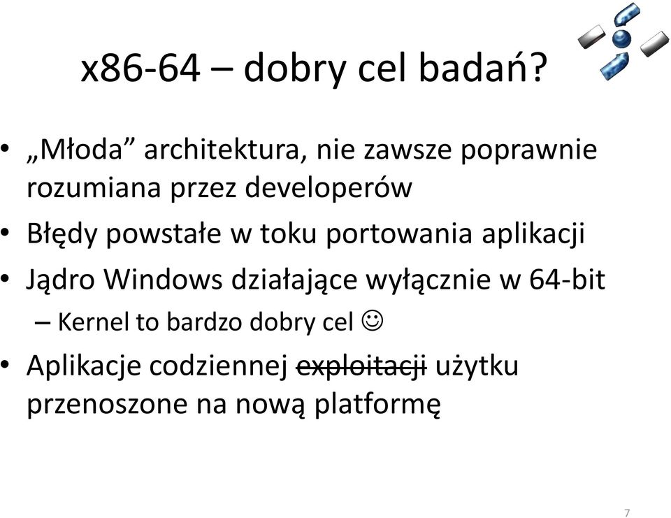 Błędy powstałe w toku portowania aplikacji Jądro Windows działające