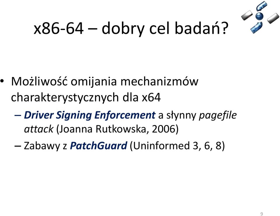 dla x64 Driver Signing Enforcement a słynny