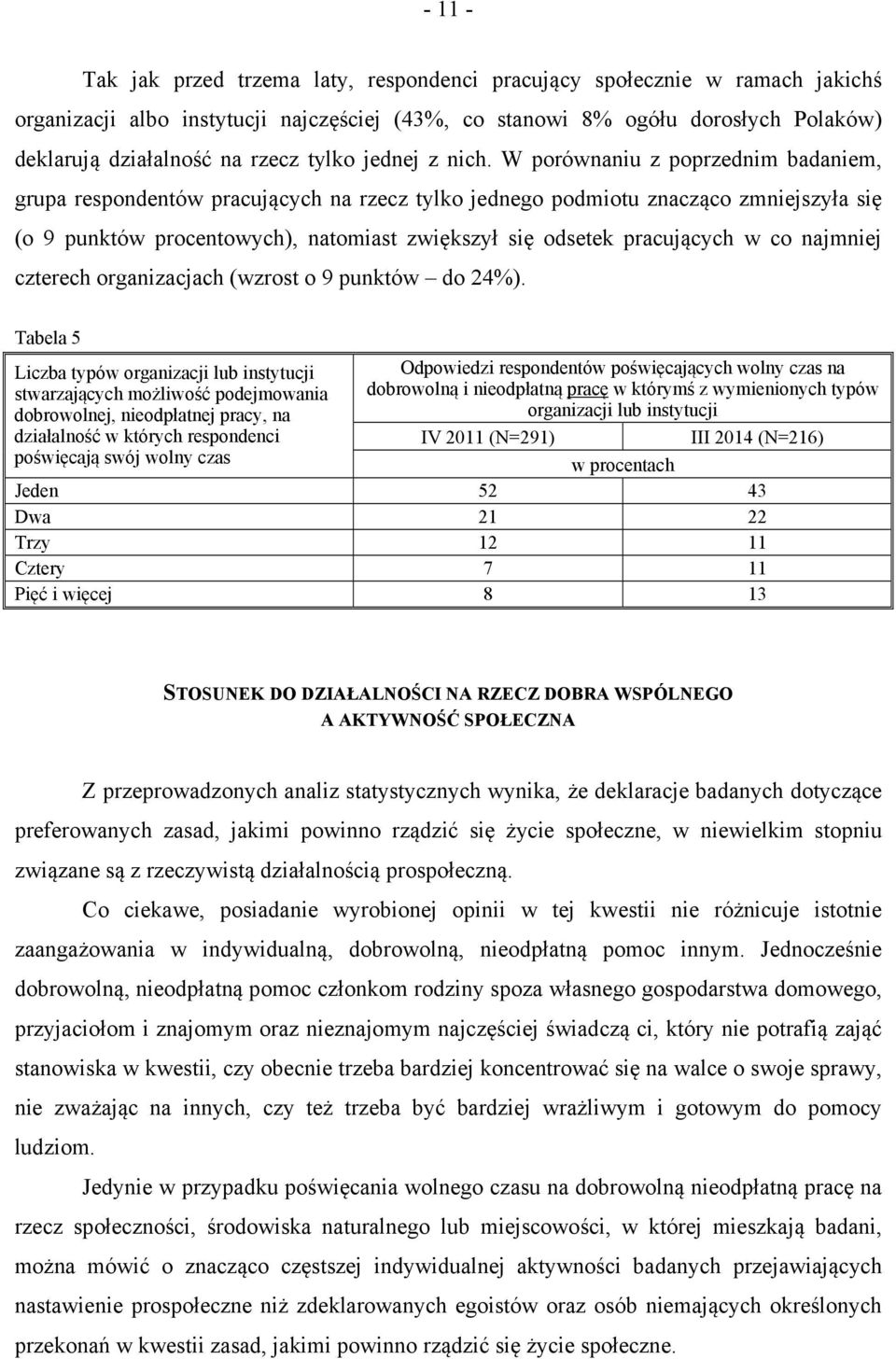 W porównaniu z poprzednim badaniem, grupa respondentów pracujących na rzecz tylko jednego podmiotu znacząco zmniejszyła się (o 9 punktów procentowych), natomiast zwiększył się odsetek pracujących w