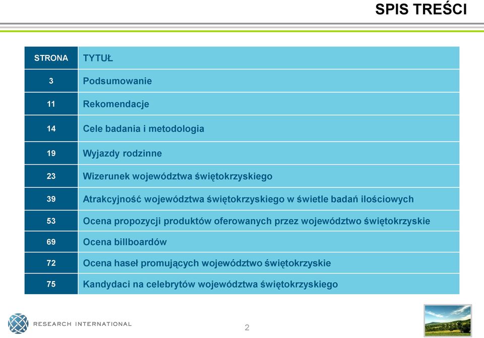 ilościowych 53 Ocena propozycji produktów oferowanych przez województwo świętokrzyskie 69 Ocena