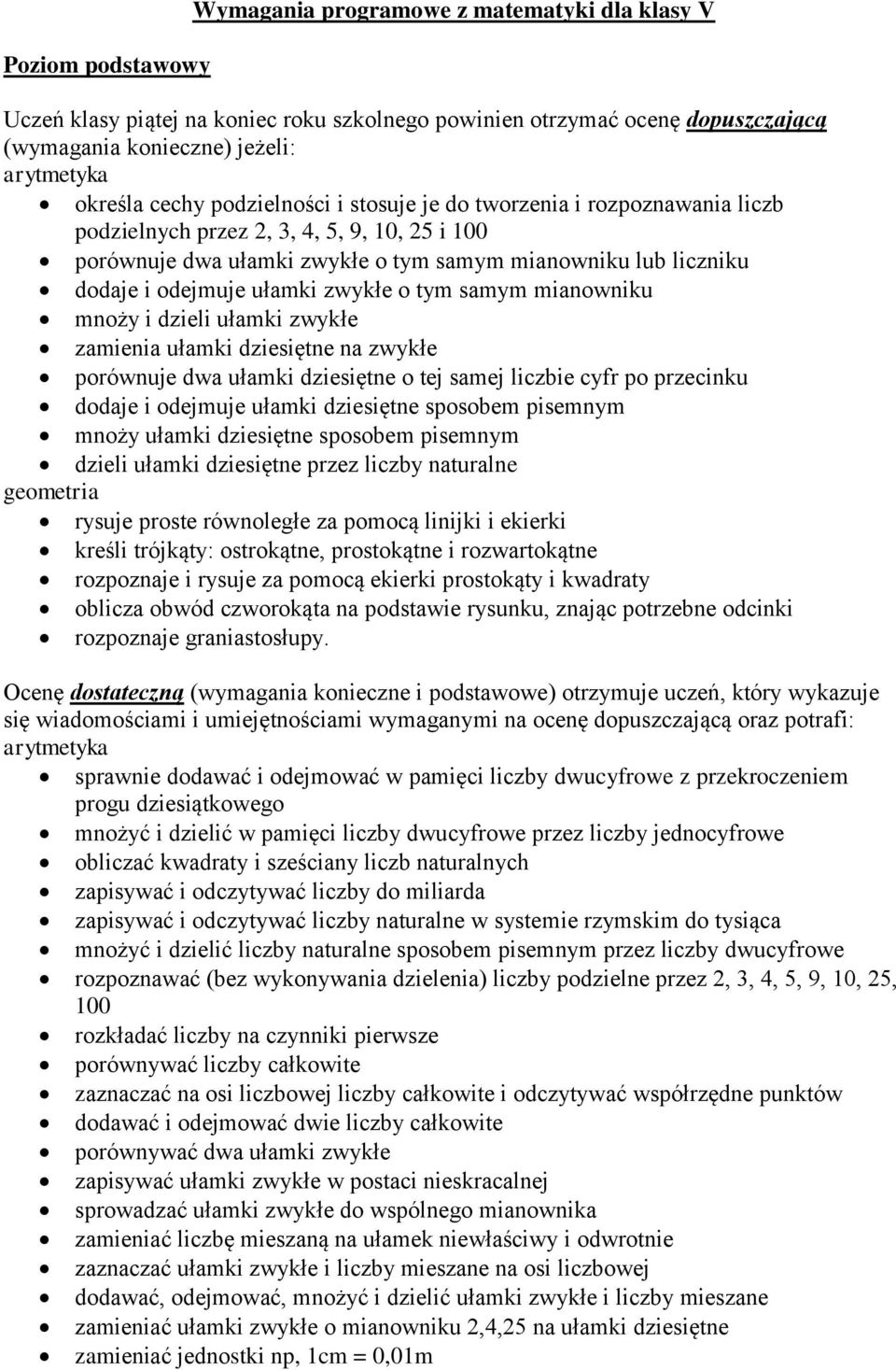 zwykłe o tym samym mianowniku mnoży i dzieli ułamki zwykłe zamienia ułamki dziesiętne na zwykłe porównuje dwa ułamki dziesiętne o tej samej liczbie cyfr po przecinku dodaje i odejmuje ułamki