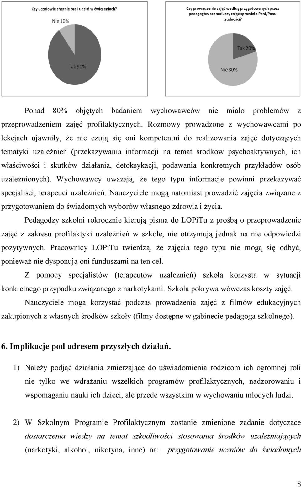 psychoaktywnych, ich właściwości i skutków działania, detoksykacji, podawania konkretnych przykładów osób uzależnionych).