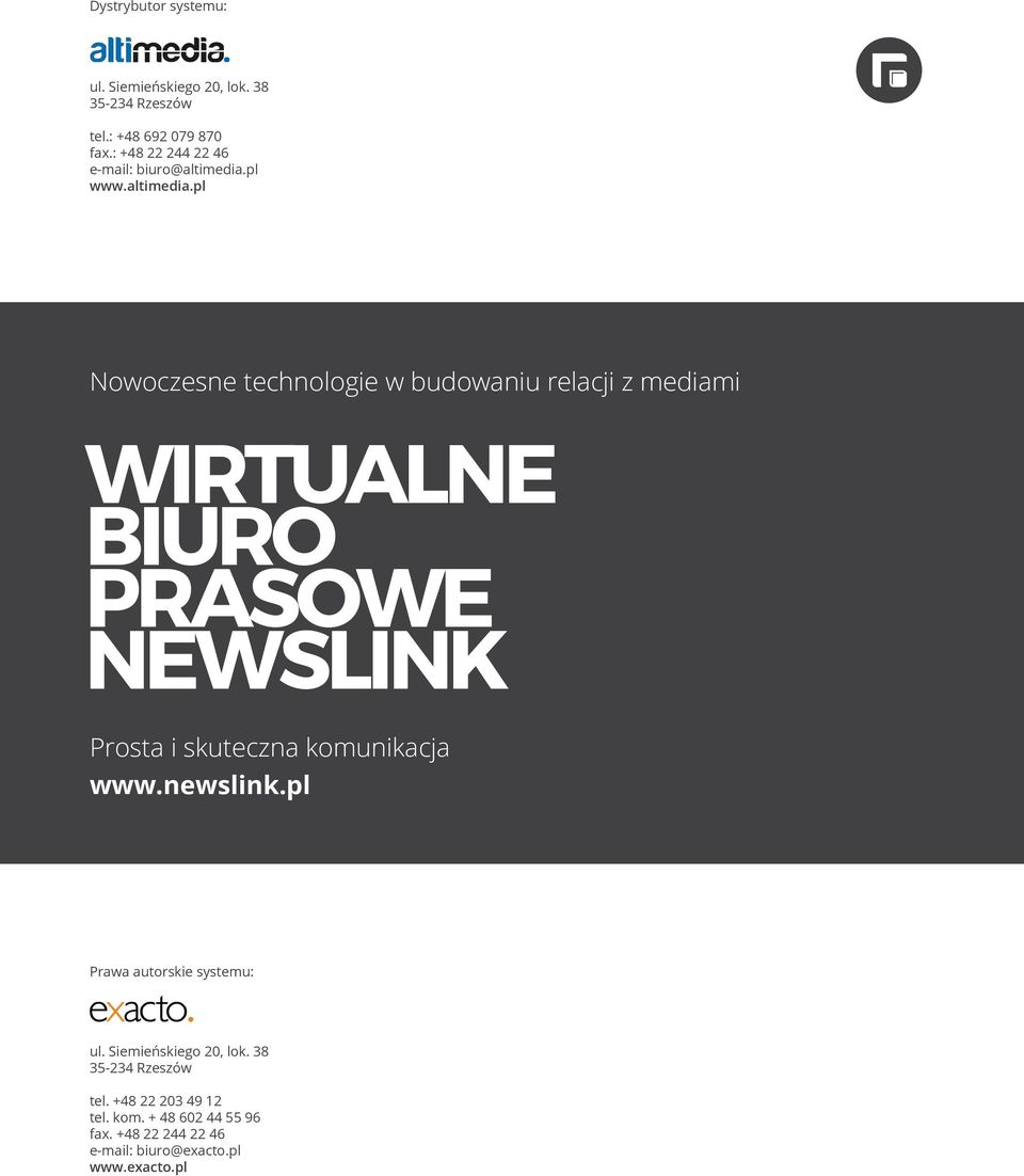 pl Nowoczesne technologie w budowaniu relacji z mediami Wirtualne Biuro prasowe newslink Prosta i skuteczna