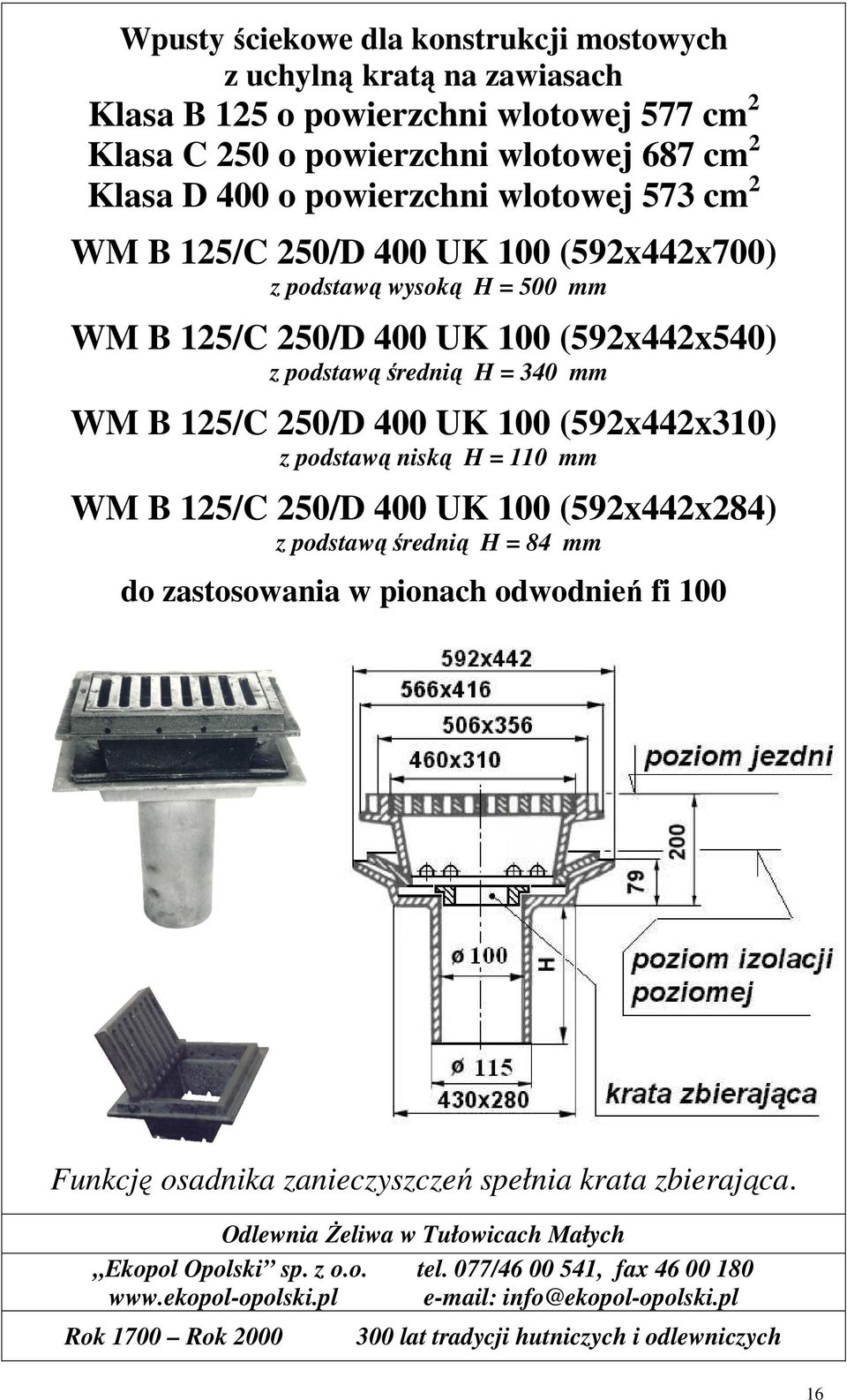 (592x442x540) WM B 125/C 250/D 400 UK 100 (592x442x310) WM B 125/C 250/D 400 UK 100 (592x442x284) z podstawą