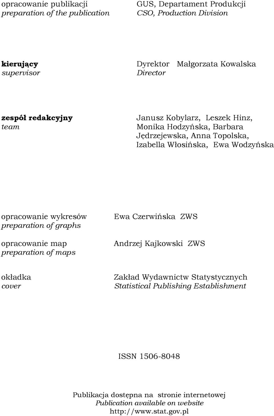 opracowanie wykresów preparation of graphs opracowanie map preparation of maps Ewa Czerwińska ZWS Andrzej Kajkowski ZWS okładka cover Zakład Wydawnictw