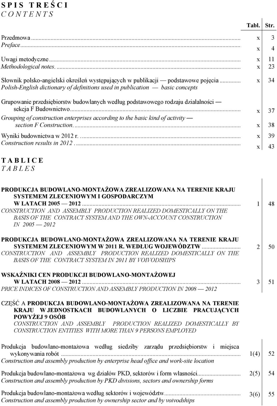 .. x 34 Polish-English dictionary of definitions used in publication basic concepts Grupowanie przedsiębiorstw budowlanych według podstawowego rodzaju działalności sekcja F Budownictwo.