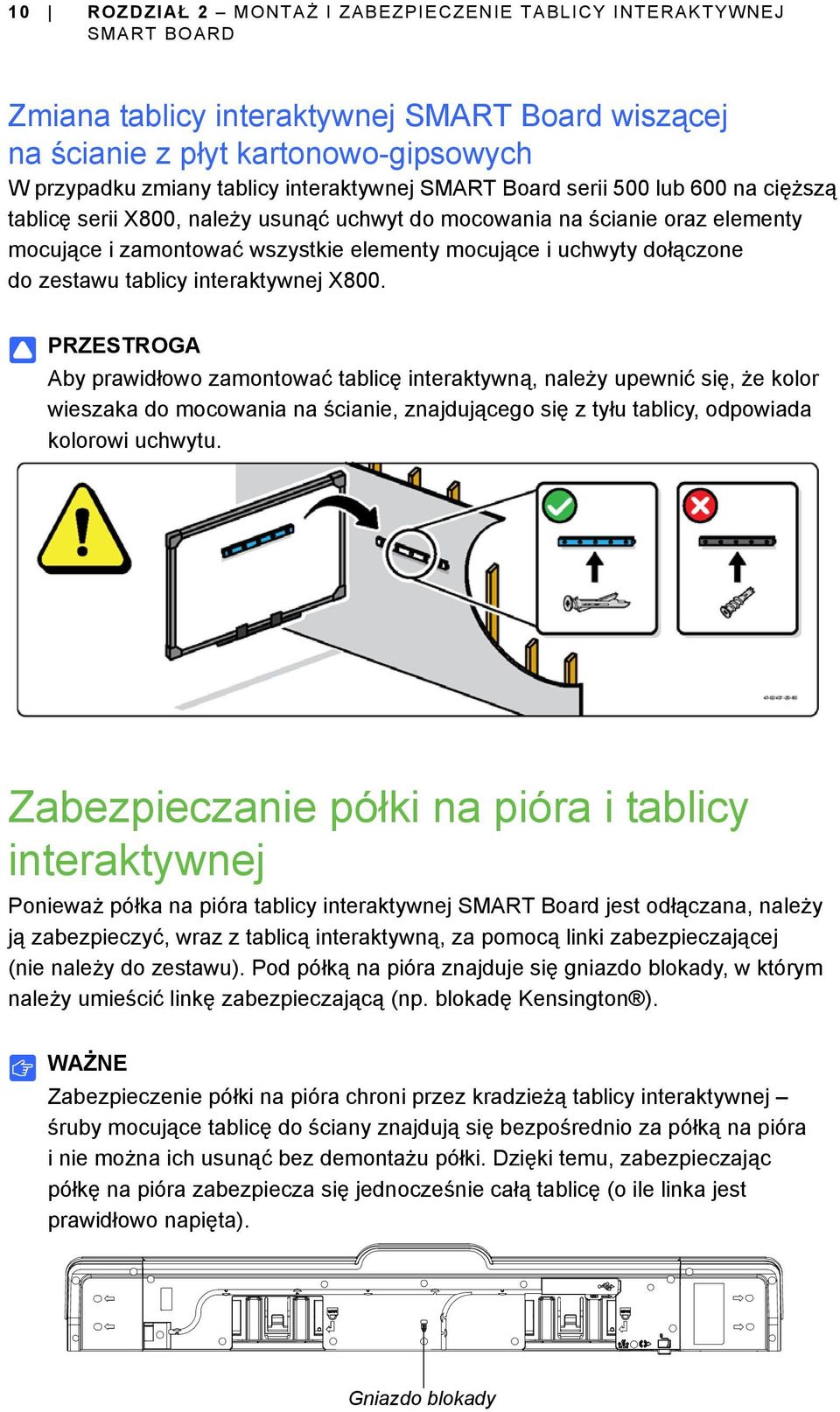 dołączone do zestawu tablicy interaktywnej X800.