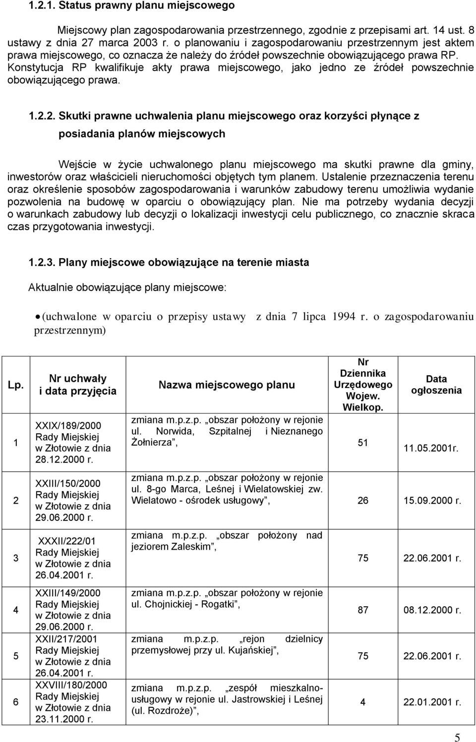 Konstytucja RP kwalifikuje akty prawa miejscowego, jako jedno ze źródeł powszechnie obowiązującego prawa. 1.2.