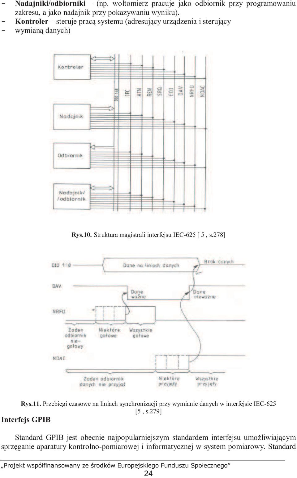 278] Rys.11. Przebiegi czasowe na liniach synchronizacji przy wymianie danych w interfejsie IEC-625 [5, s.