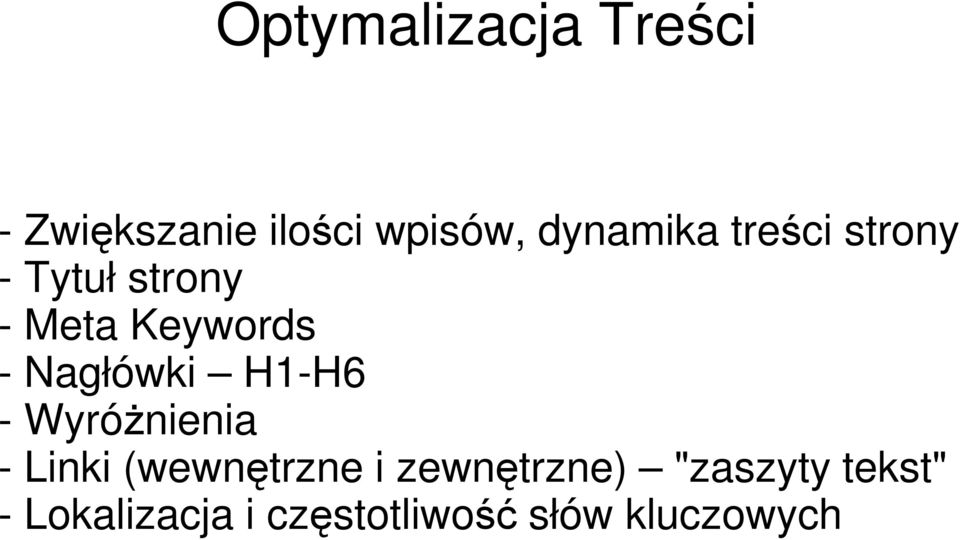 Nagłówki H1-H6 - Wyróżnienia - Linki (wewnętrzne i