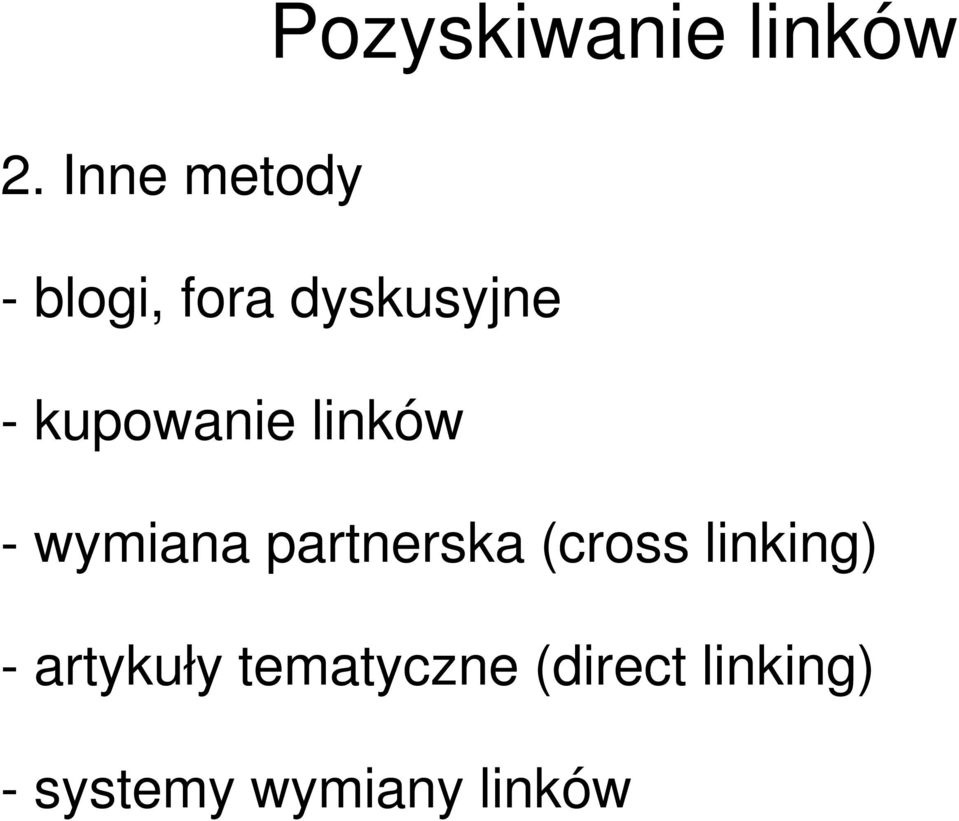 kupowanie linków - wymiana partnerska (cross