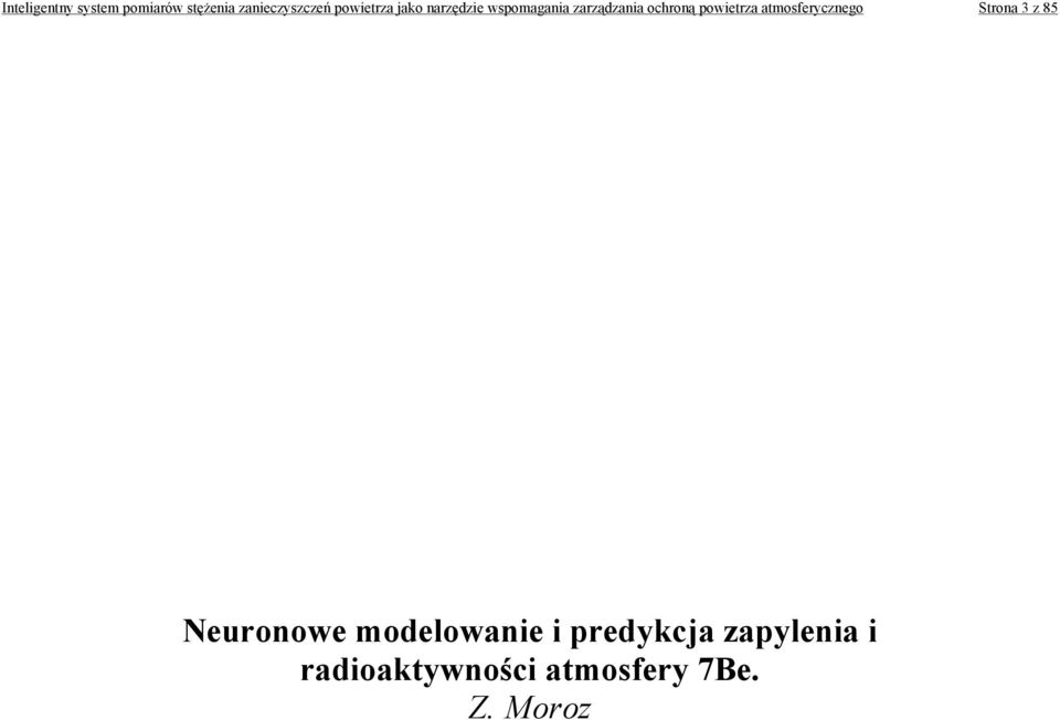 powietrza atmosferycznego Strona 3 z 85 Neuronowe