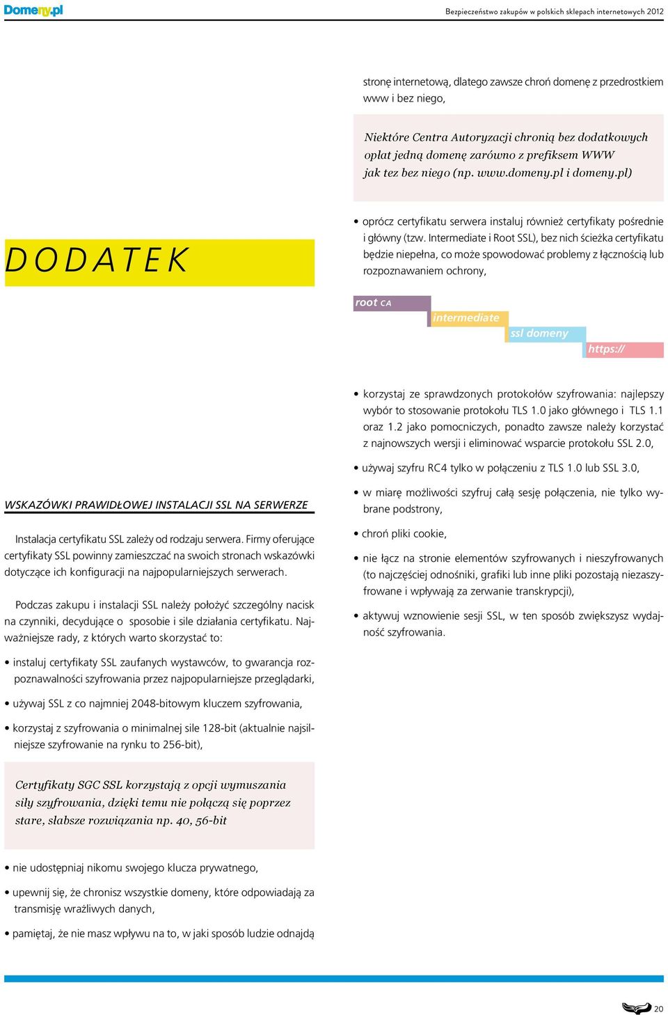 Intermediate i Root SSL), bez nich ścieżka certyfikatu będzie niepełna, co może spowodować problemy z łącznością lub rozpoznawaniem ochrony, root ca intermediate ssl domeny https:// korzystaj ze