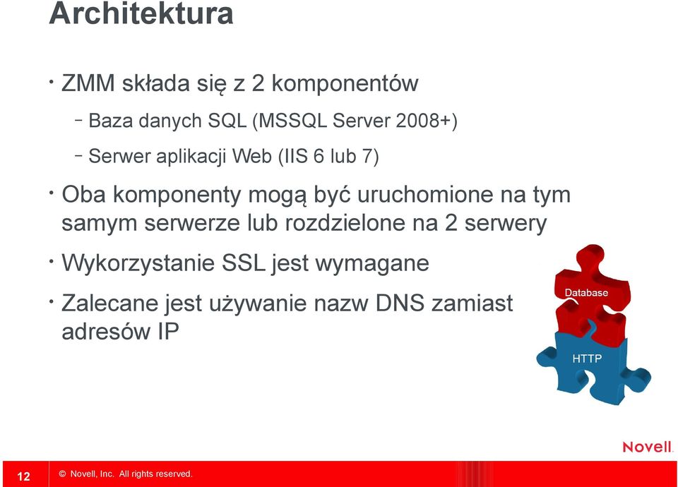 być uruchomione na tym samym serwerze lub rozdzielone na 2 serwery