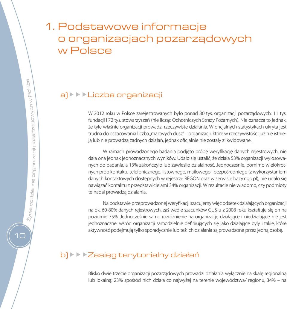 W oficjalnych statystykach ukryta jest trudna do oszacowania liczba martwych dusz organizacji, które w rzeczywistości już nie istnieją lub nie prowadzą żadnych działań, jednak oficjalnie nie zostały