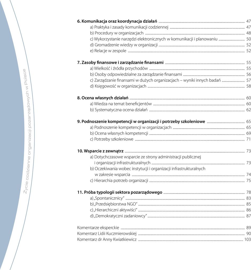 .. 55 b) Osoby odpowiedzialne za zarządzanie finansami... 56 c) Zarządzanie finansami w dużych organizacjach wyniki innych badań... 57 d) Księgowość w organizacjach... 58 8. Ocena własnych działań.