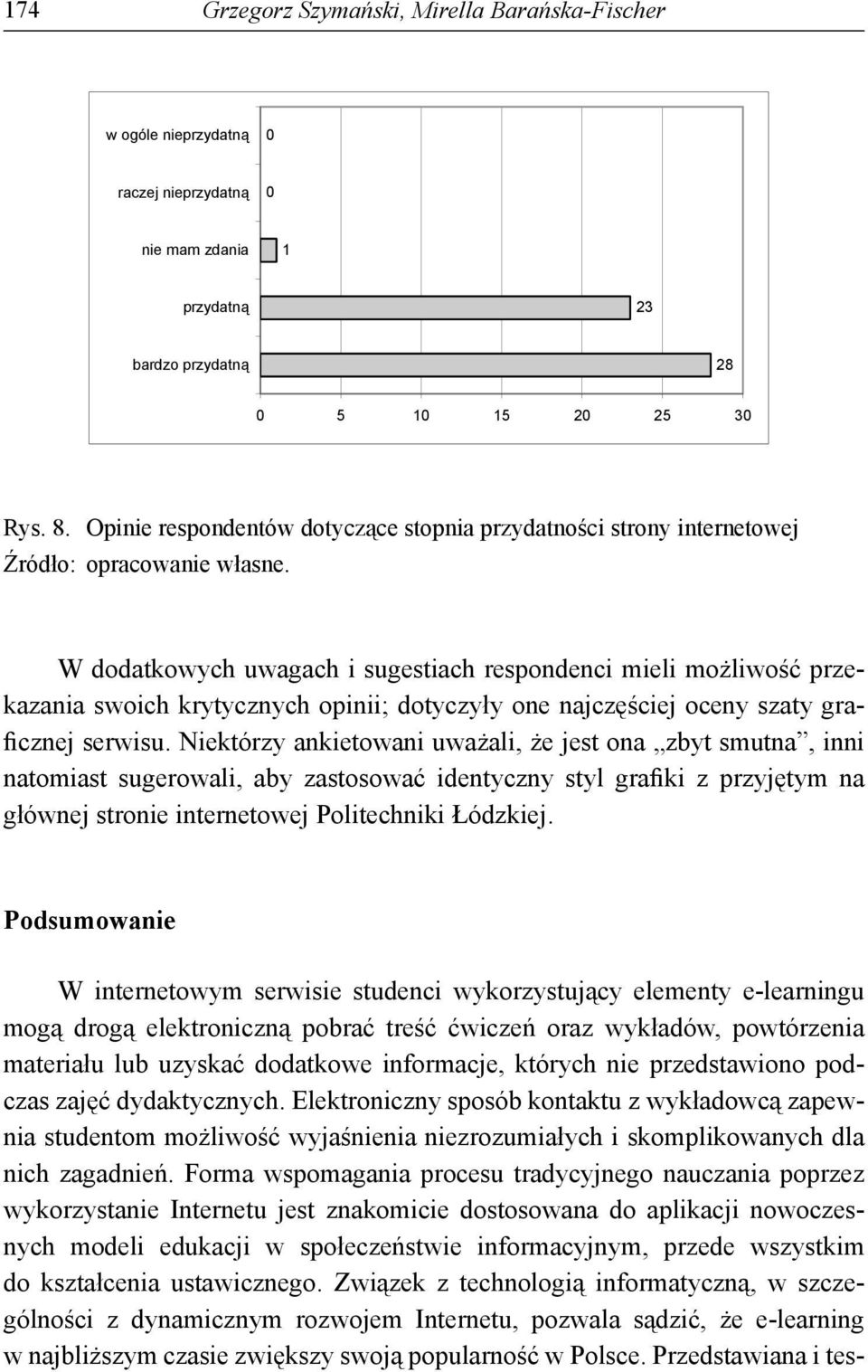 W dodatkowych uwagach i sugestiach respondenci mieli możliwość przekazania swoich krytycznych opinii; dotyczyły one najczęściej oceny szaty graficznej serwisu.