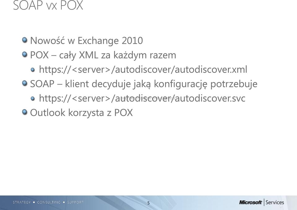 xml SOAP klient decyduje jaką konfigurację potrzebuje