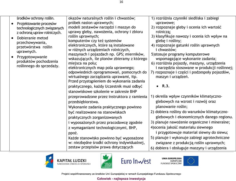 okazów naturalnych roślin i chwastów; próbek nasion uprawnych; modeli zestawów narzędzi i maszyn do uprawy gleby, nawożenia, ochrony i zbioru roślin uprawnych; komputerów czy też systemów