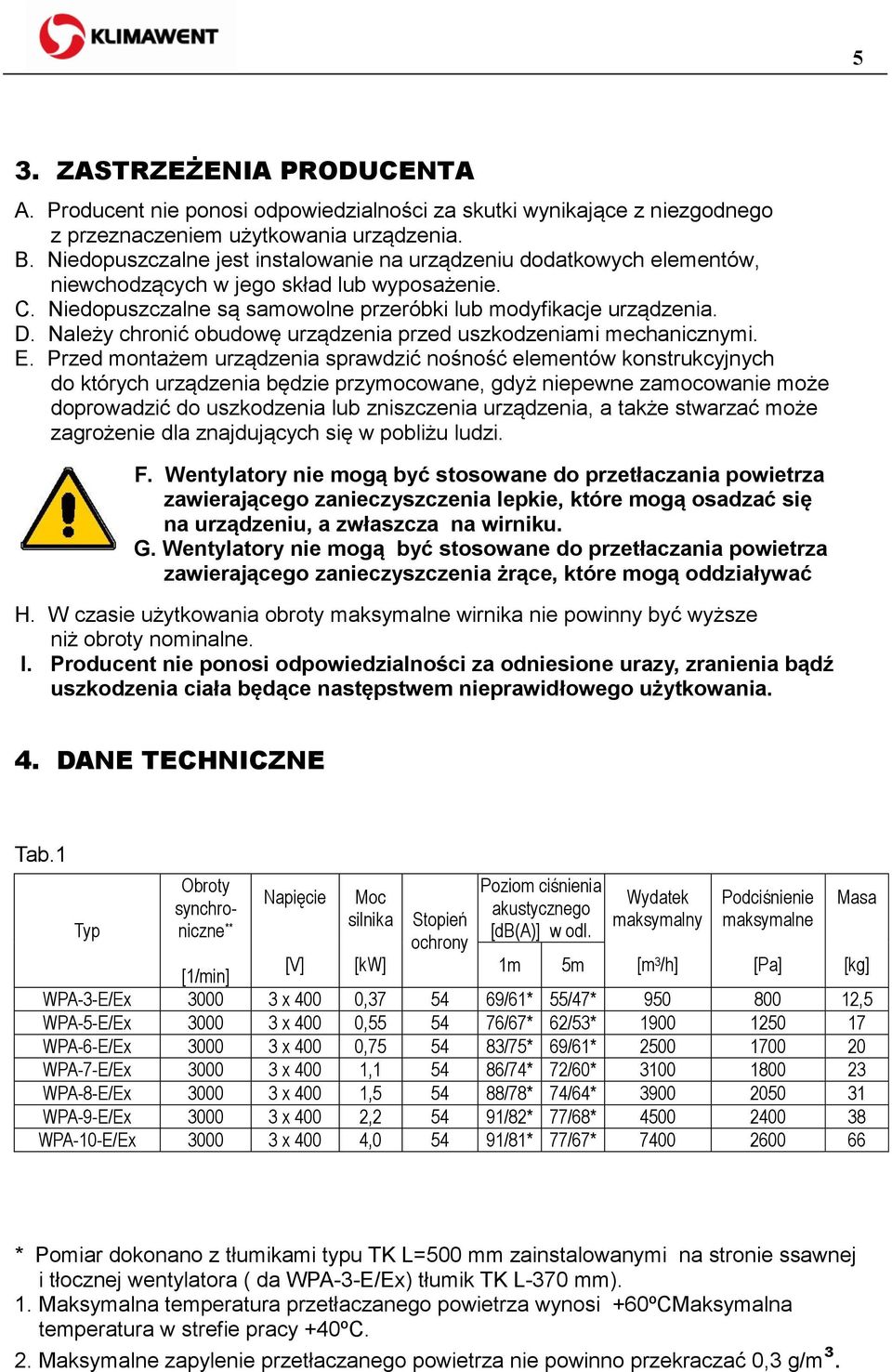 Należy chronić obudowę urządzenia przed uszkodzeniami mechanicznymi. E.