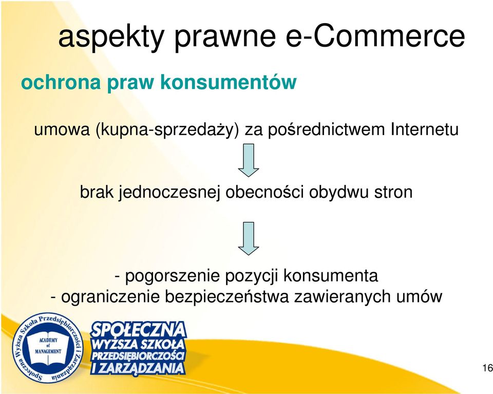 obecności obydwu stron - pogorszenie pozycji