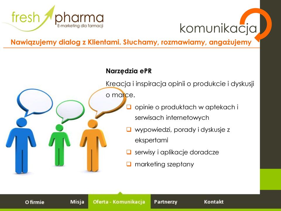 o produkcie i dyskusji o marce.