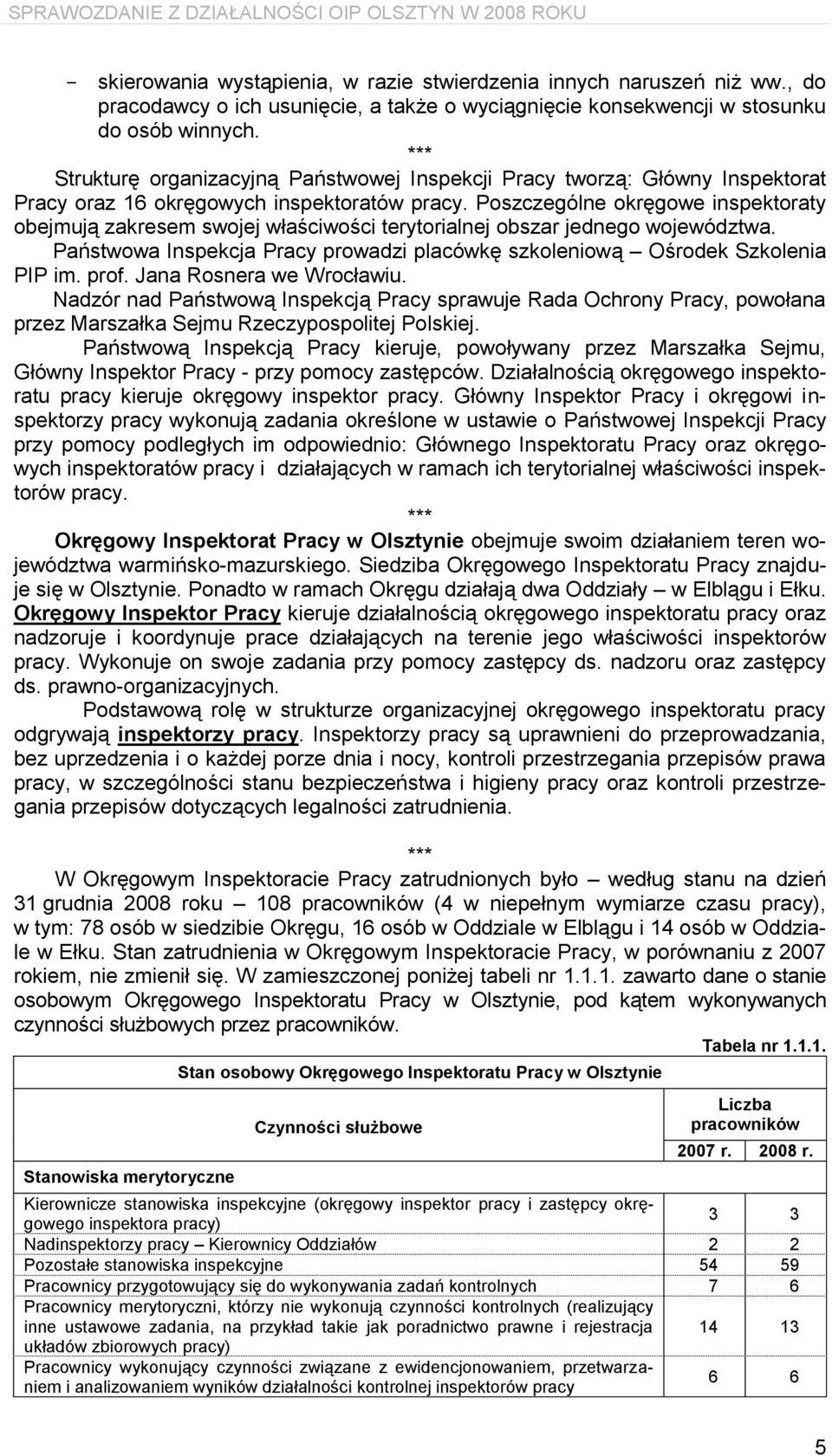 Poszczególne okręgowe inspektoraty obejmują zakresem swojej właściwości terytorialnej obszar jednego województwa. Państwowa Inspekcja Pracy prowadzi placówkę szkoleniową Ośrodek Szkolenia PIP im.