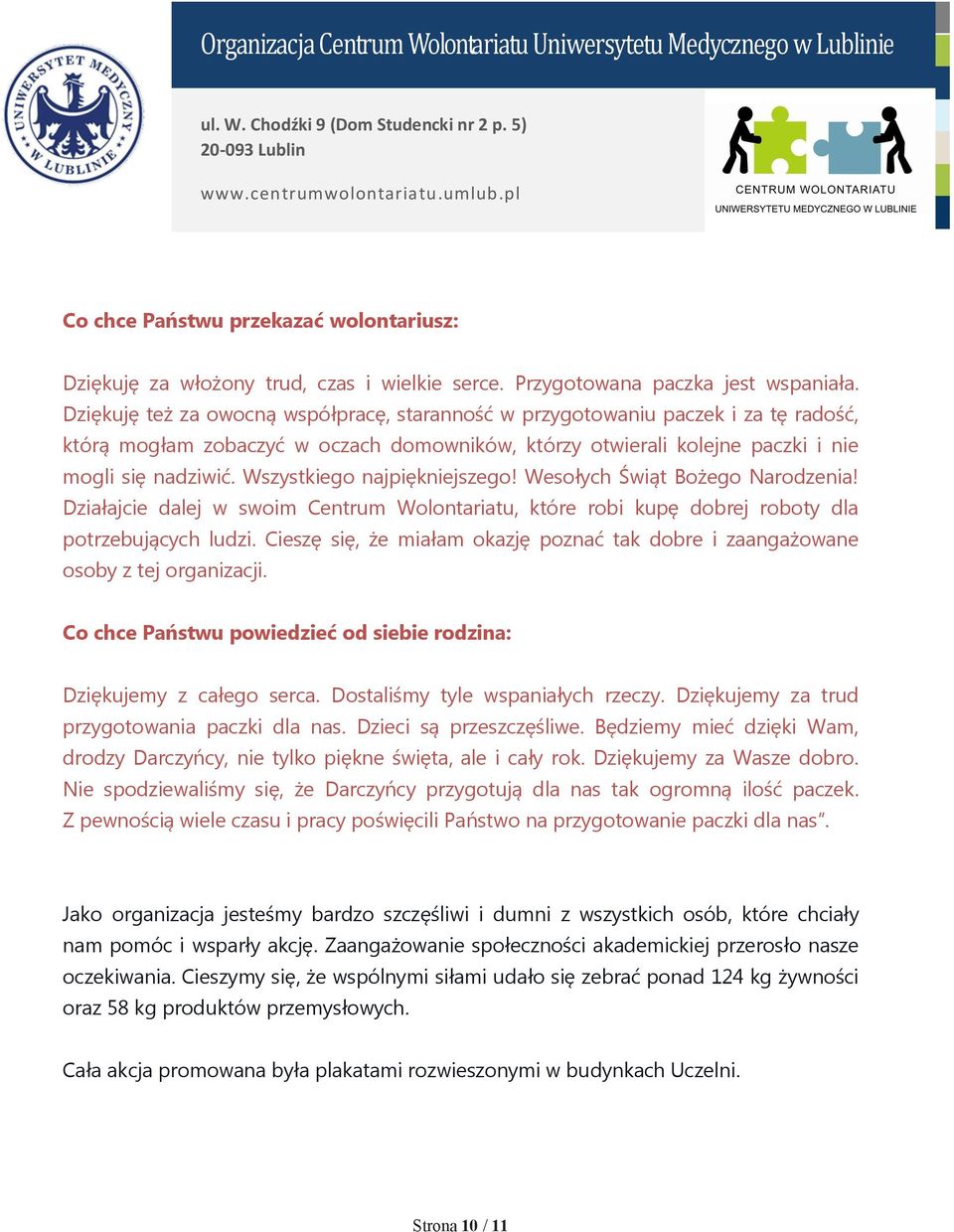 Wszystkiego najpiękniejszego! Wesołych Świąt Bożego Narodzenia! Działajcie dalej w swoim Centrum Wolontariatu, które robi kupę dobrej roboty dla potrzebujących ludzi.