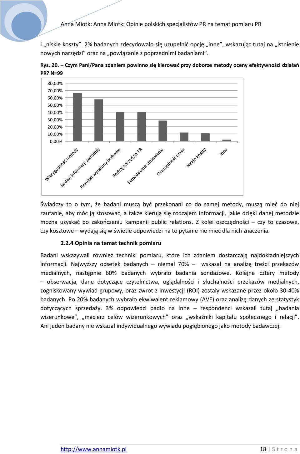 Czym Pani/Pana zdaniem powinno się kierować przy doborze metody oceny efektywności działań PR?