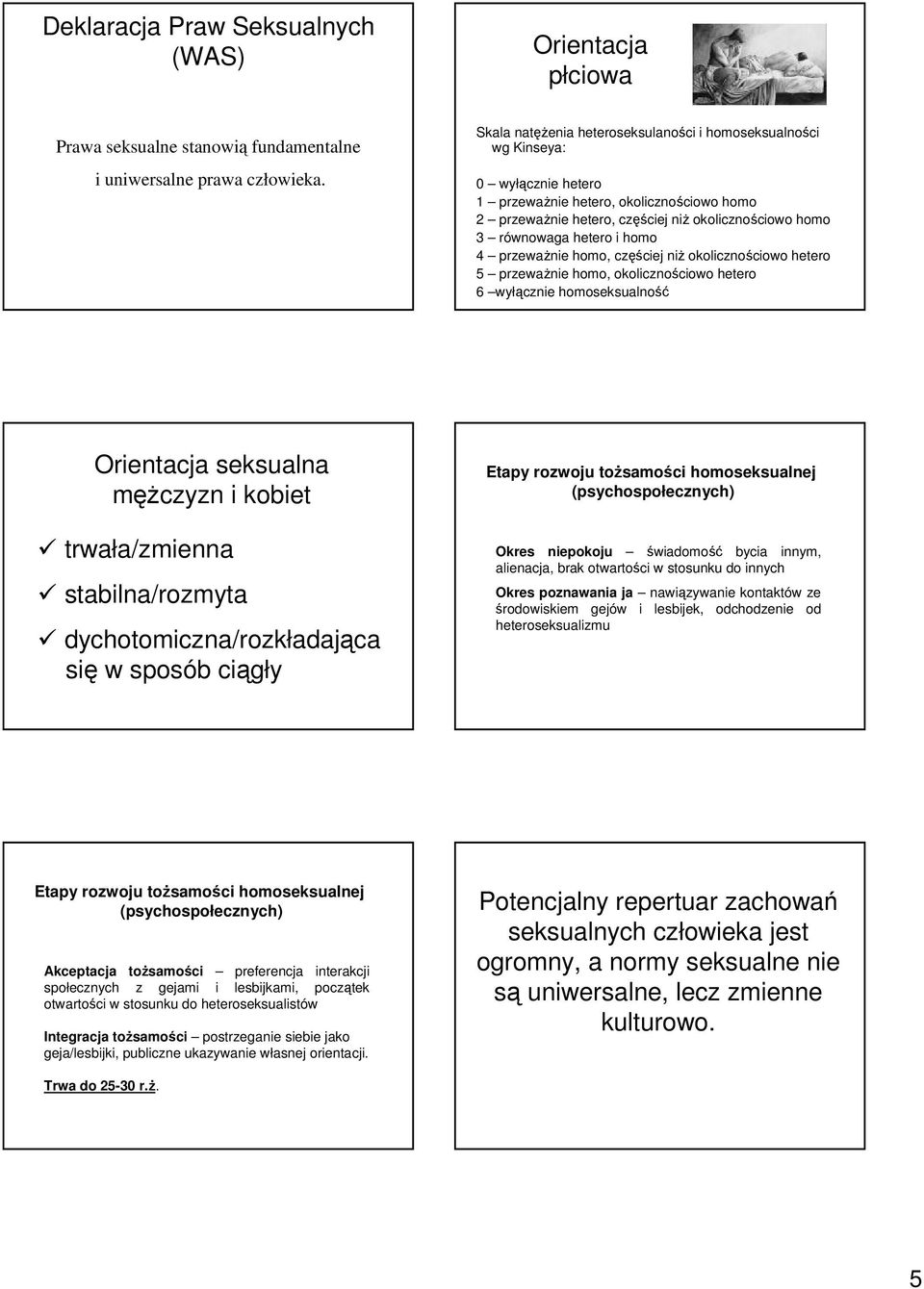 hetero i homo 4 przewaŝnie homo, częściej niŝ okolicznościowo hetero 5 przewaŝnie homo, okolicznościowo hetero 6 wyłącznie homoseksualność Orientacja seksualna męŝczyzn i kobiet trwała/zmienna