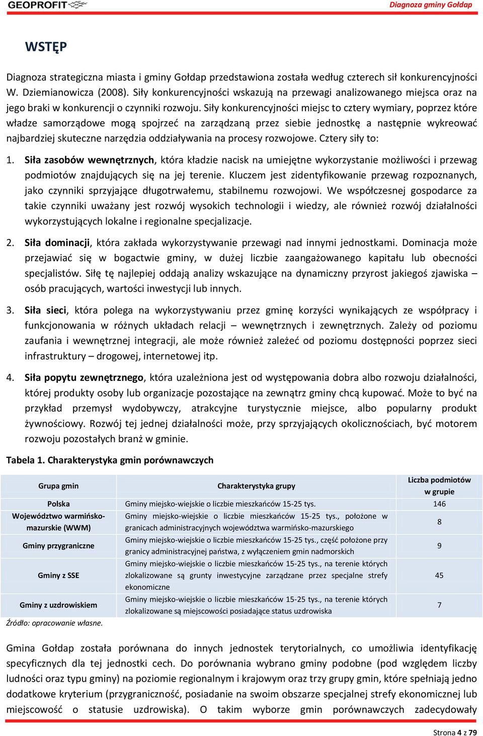 Siły konkurencyjności miejsc to cztery wymiary, poprzez które władze samorządowe mogą spojrzeć na zarządzaną przez siebie jednostkę a następnie wykreować najbardziej skuteczne narzędzia oddziaływania