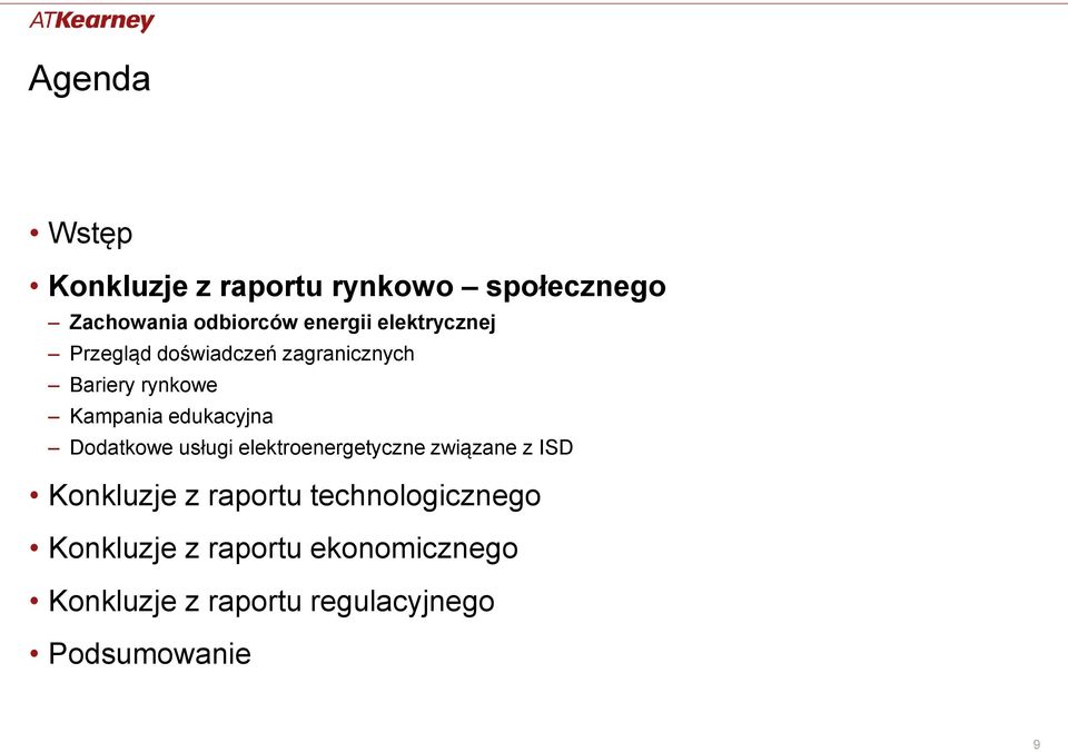 Dodatkowe usługi elektroenergetyczne związane z ISD Konkluzje z raportu