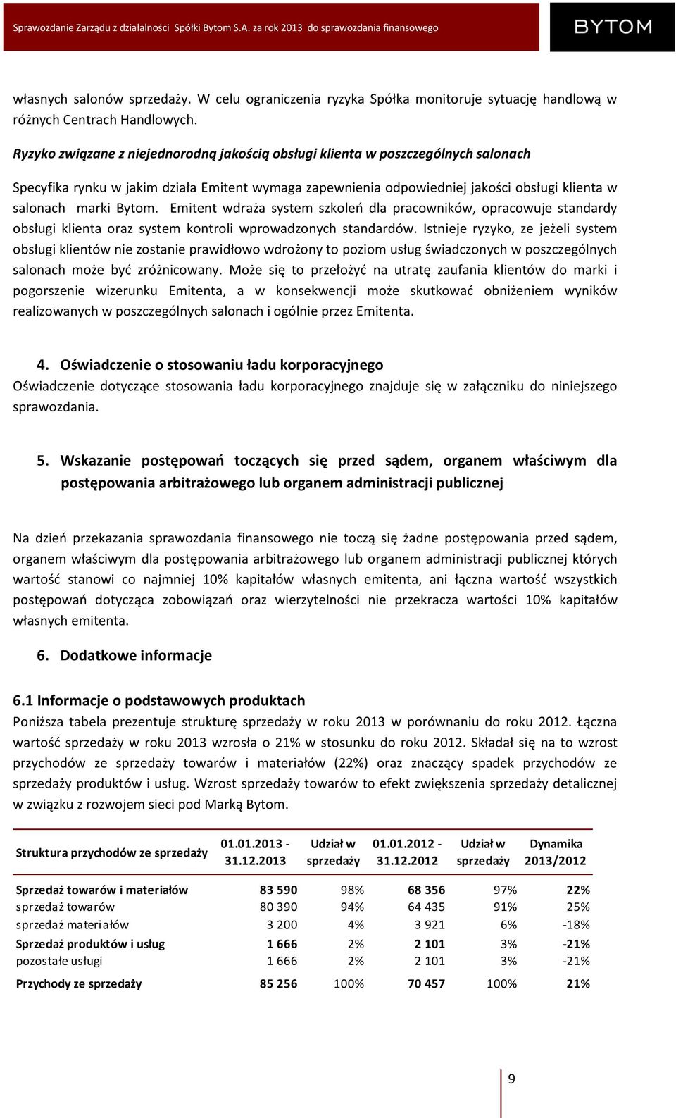 Bytom. Emitent wdraża system szkoleń dla pracowników, opracowuje standardy obsługi klienta oraz system kontroli wprowadzonych standardów.