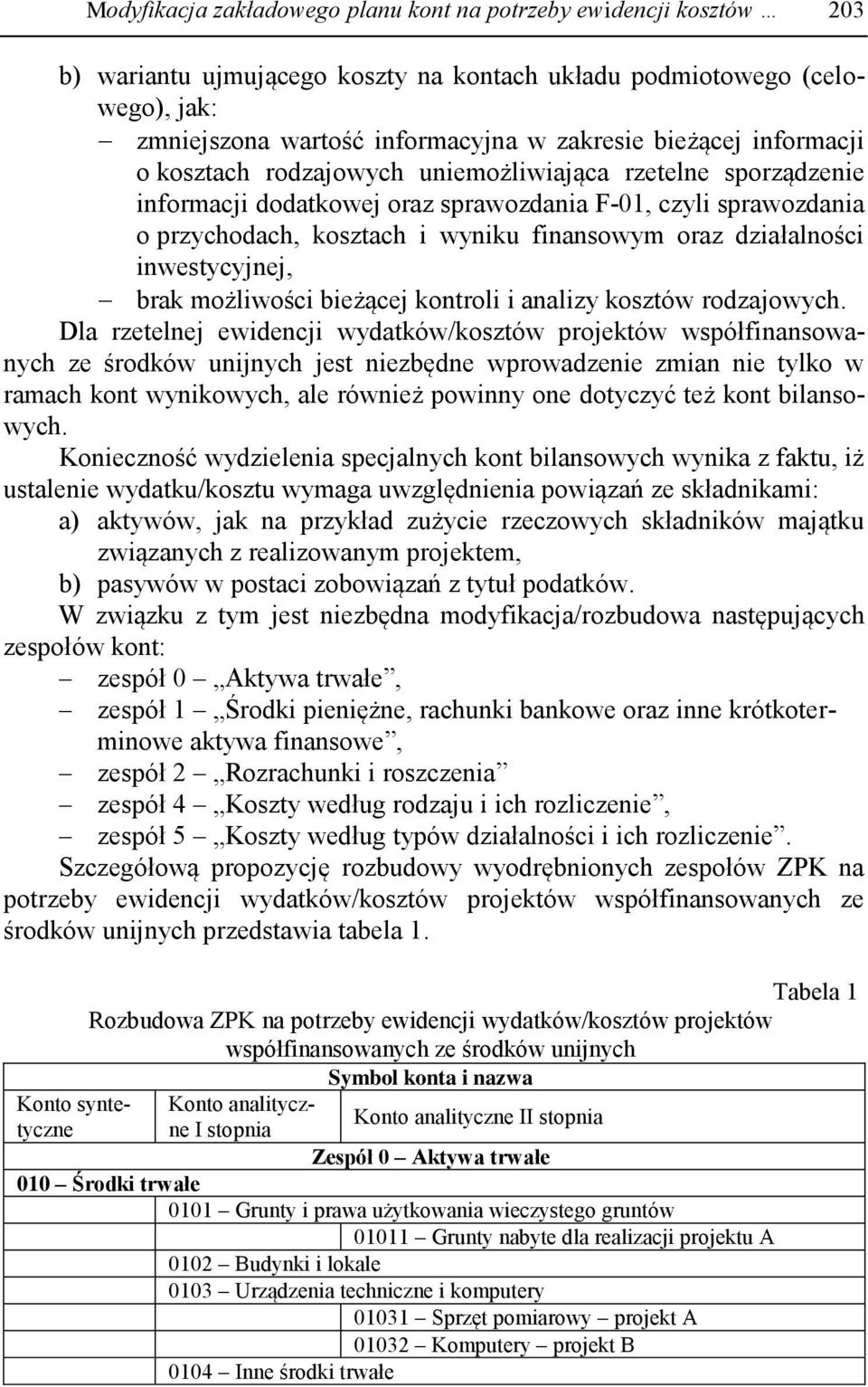 inwestycyjnej, brak możliwości bieżącej kontroli i analizy kosztów rodzajowych.