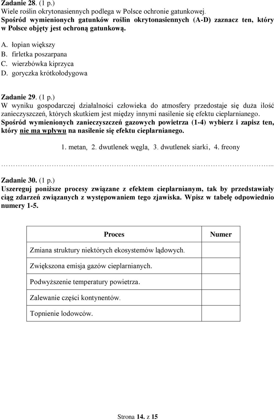 goryczka krótkołodygowa Zadanie 9. ( p.