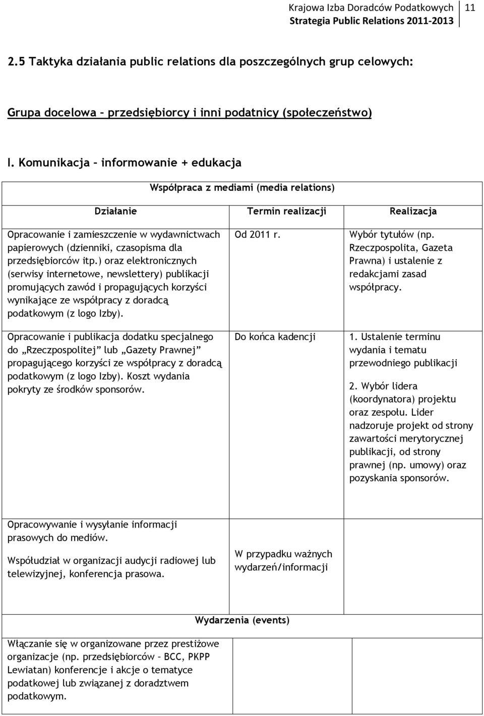 przedsiębiorców itp.) oraz elektronicznych (serwisy internetowe, newslettery) publikacji promujących zawód i propagujących korzyści wynikające ze współpracy z doradcą podatkowym (z logo Izby).