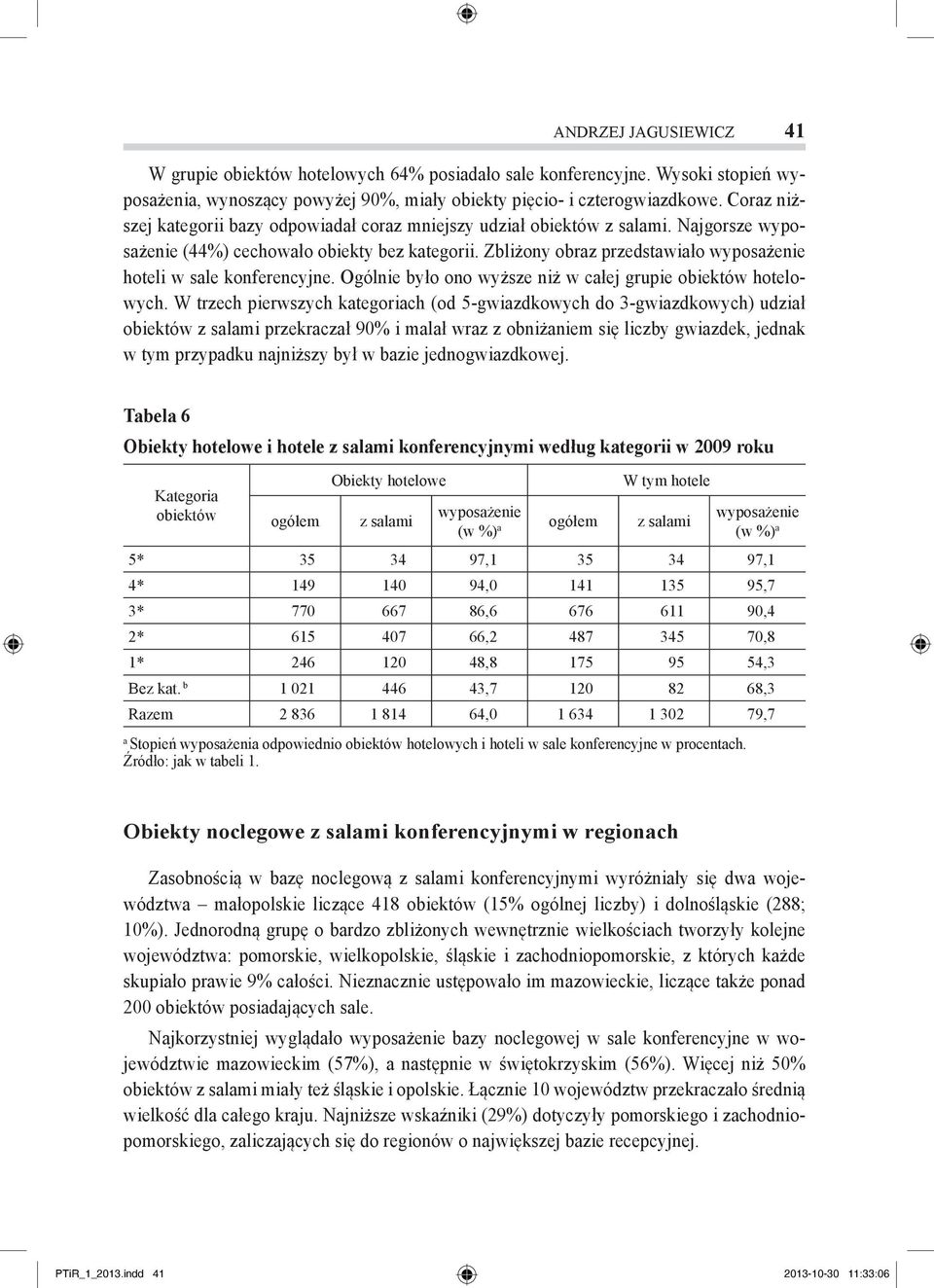 Zbliżony obraz przedstawiało wyposażenie hoteli w sale konferencyjne. Ogólnie było ono wyższe niż w całej grupie obiektów hotelowych.