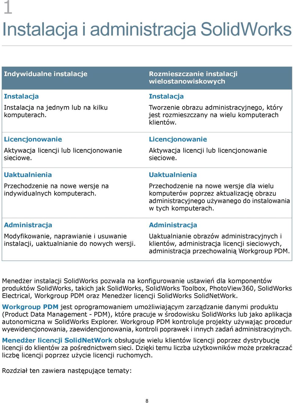 Rozmieszczanie instalacji wielostanowiskowych Instalacja Tworzenie obrazu administracyjnego, który jest rozmieszczany na wielu komputerach klientów.