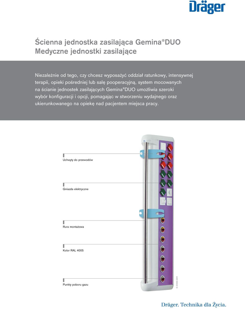 Gemina DUO umożliwia szeroki wybór konfiguracji i opcji, pomagając w stworzeniu wydajnego oraz ukierunkowanego na opiekę nad